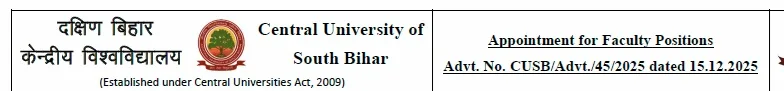 Read more about the article CUSB Gaya Professor Recruitment 2026